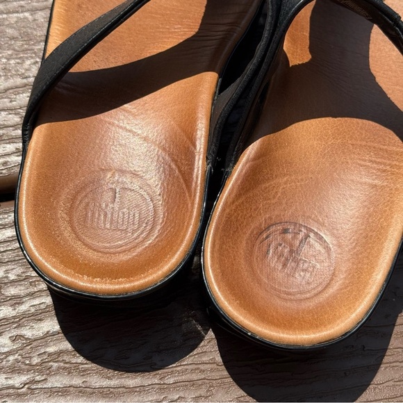 FITFLOP Black *Pietra* Slip-on Sandals - Women's 7 - Picture 6 of 8